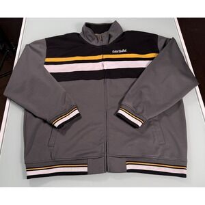 VTG Ecko Unltd. Jacket Mens 3XL Gray Black Full Zip Colorblock Embroidered Logo